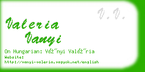 valeria vanyi business card